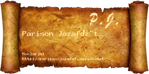 Parison Jozafát névjegykártya